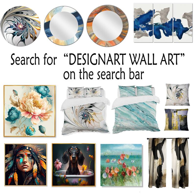 Designart 'Abstract Transitional Modern Shapes II' Modern Metal Round Wall Art