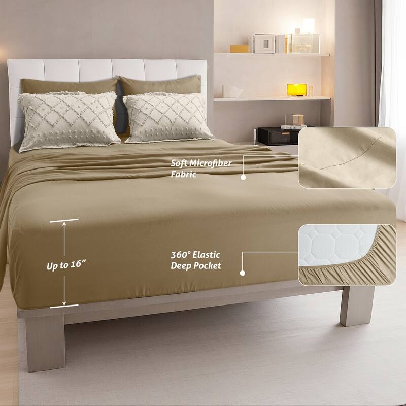 Set of 5/7 Pieces Brushed Comforter Set, Bed-in-a-Bag
