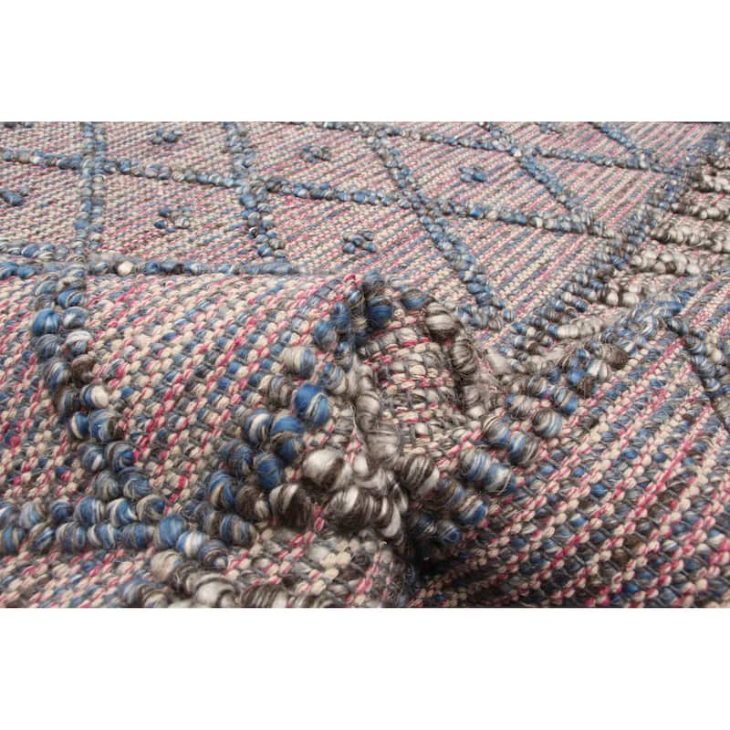 ECARPETGALLERY Braid weave Sienna Pink Wool Rug - 6'0 x 9'0