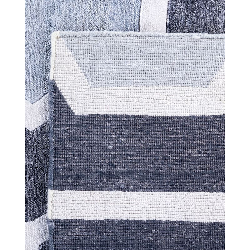 Modern One-of-a-Kind Hand-Knotted Area Rug, Gray - 8' 3" x 10' 2"