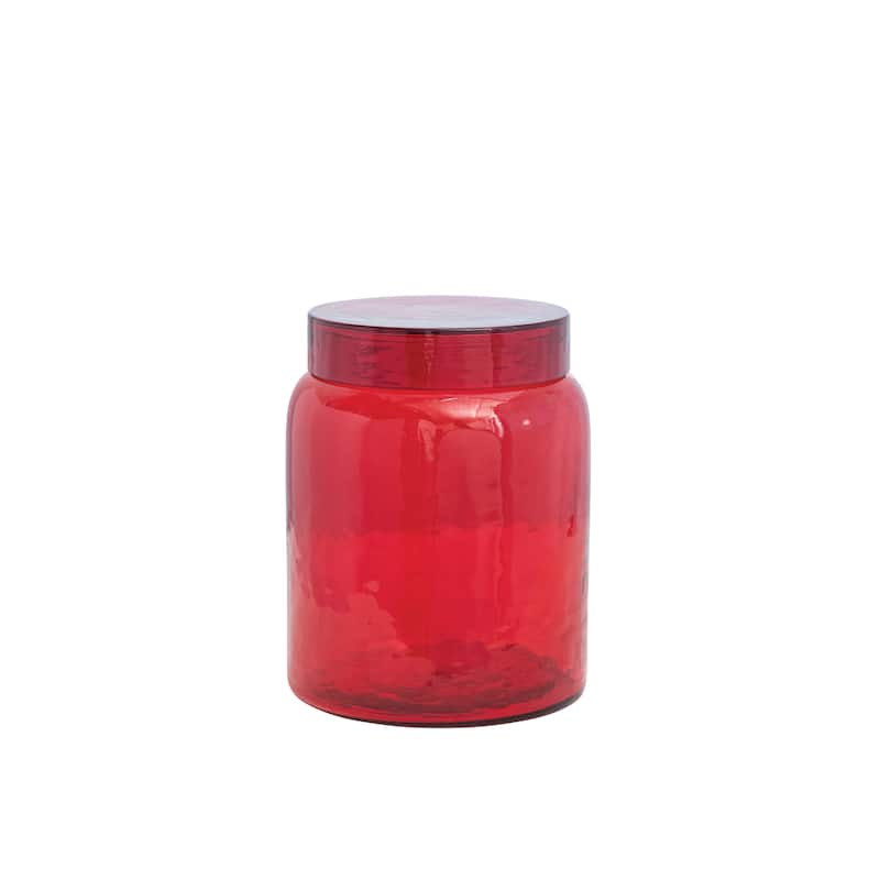 Glass Jar - Red - Glass