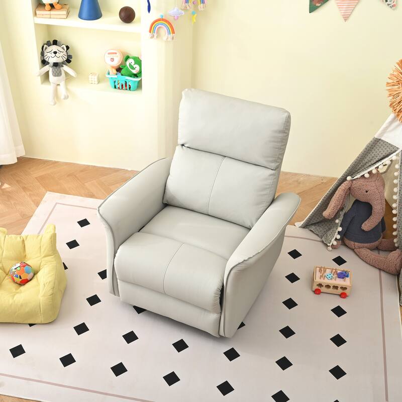 Manual Rocker Recliner Chair for Adults, PU Leather Rocking Chair for Nursery, Single Sofa Recliner for Home Theater