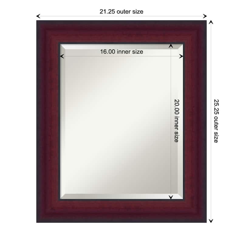 Canterbury Cherry Beveled Wood Framed Wall Mirror - Canterbury Cherry - Glass Size 16x20