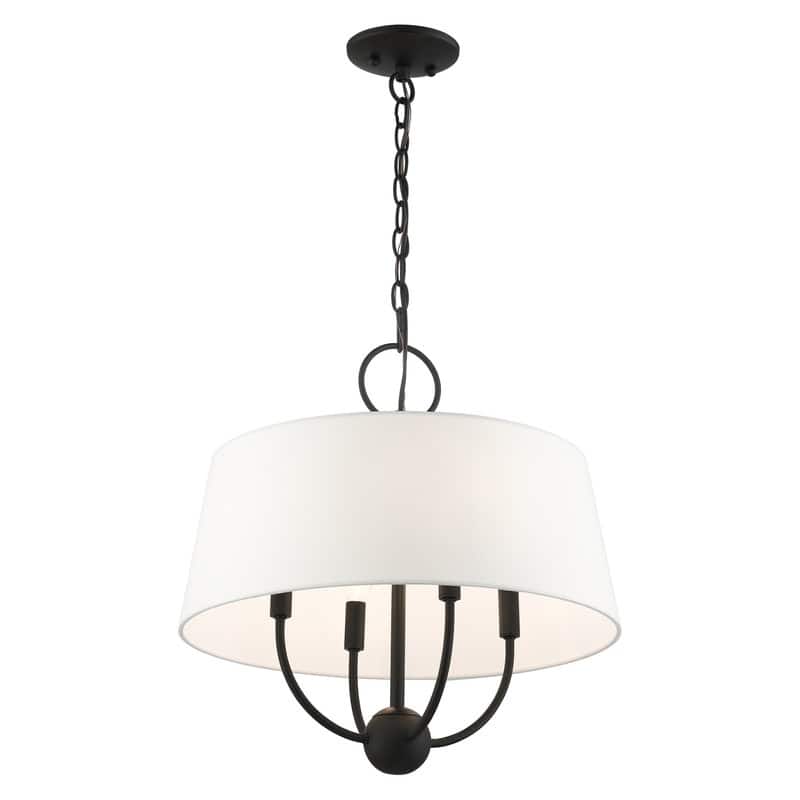 Livex Lighting 4-light Black Pendant Chandelier, 49844-04 - 18"W x 18.75"H
