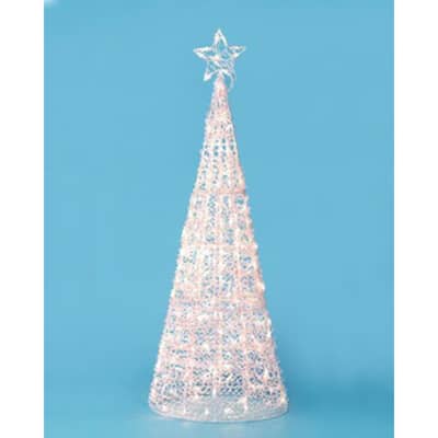 LED Lighted Frosted Twinkling Christmas Tree Yard Decoration - 60" - White Lights