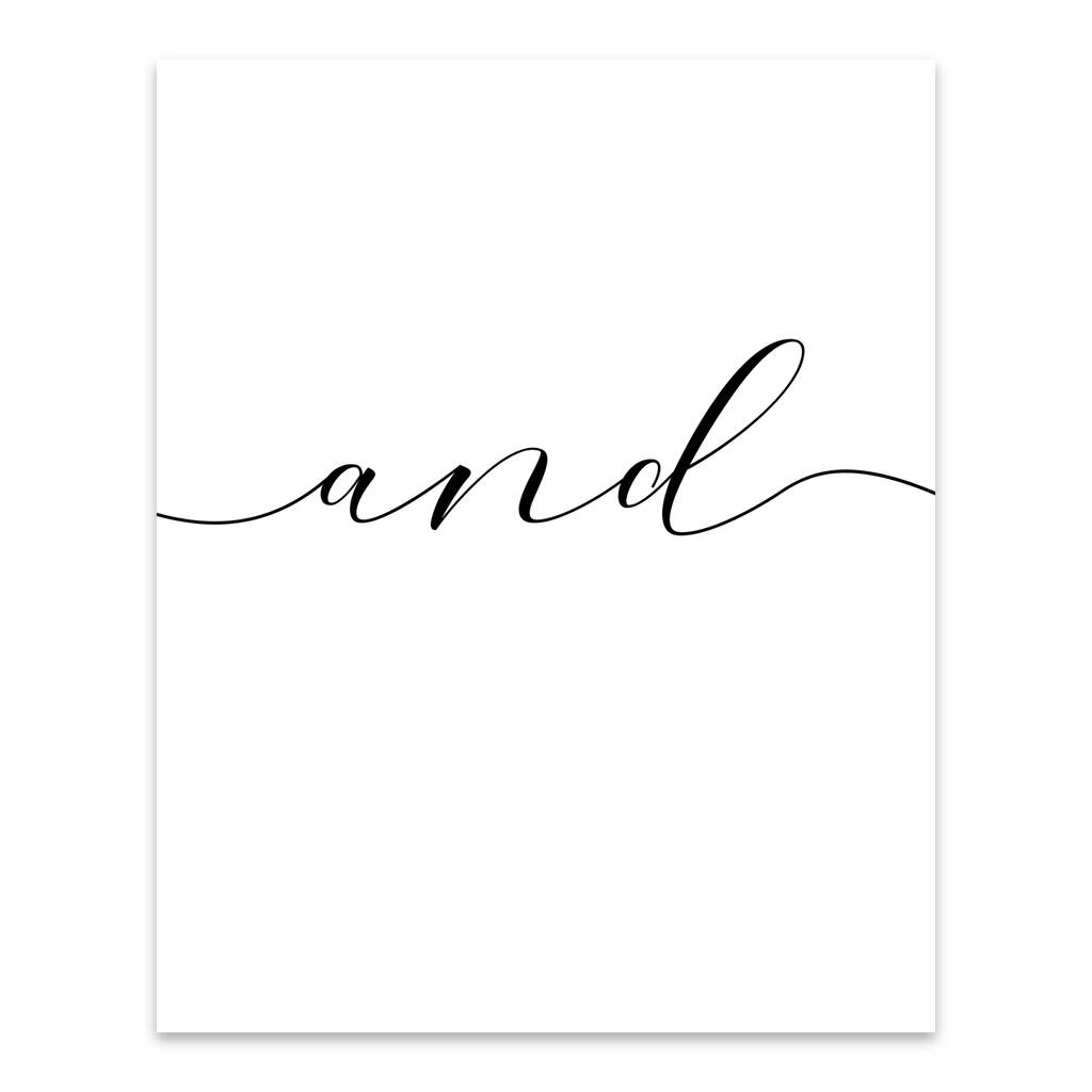 Black-and-white Cute Love Minimal Metal Wall Art Print
