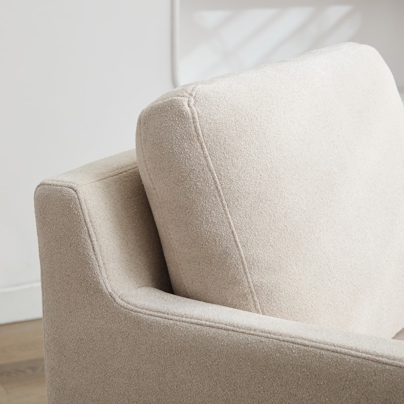 29.92" Swivel Accent Chair, Upholstered Skirted Swivel Chair with Removable Back Cushion, 360 Degree Comfy Armchair