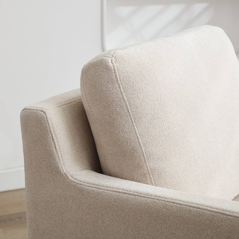 29.92'' Swivel Accent Chair, Upholstered Skirted Swivel Chair with Removable Back Cushion, 360 Degree Comfy Armchair