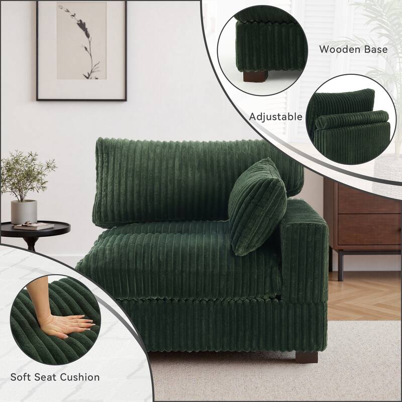 Cotton Flannel corner Sofa Armless Modular Sectional Sofa Seamless Combination