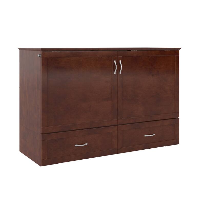 AFI Raleigh Queen Solid Wood Murphy Bed Chest with Mattress