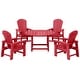 preview thumbnail 113 of 193, Laguna Kids Adirondack 5-Piece Round Table Dining Set Red