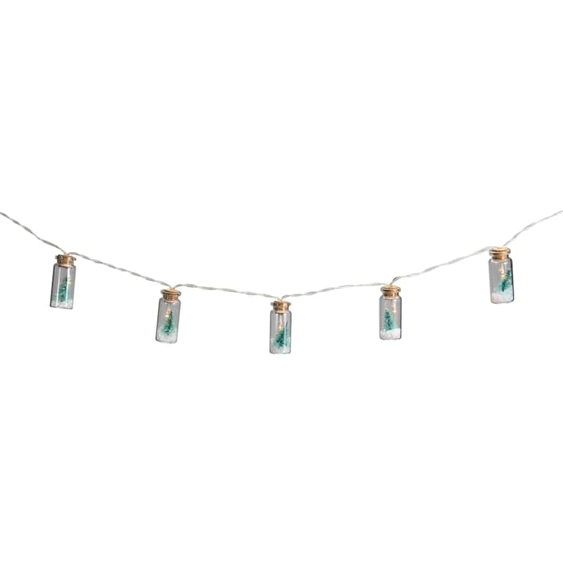 10 B/O Corked Bottle Tree LED white Christmas Lights 3ft Clear Wire