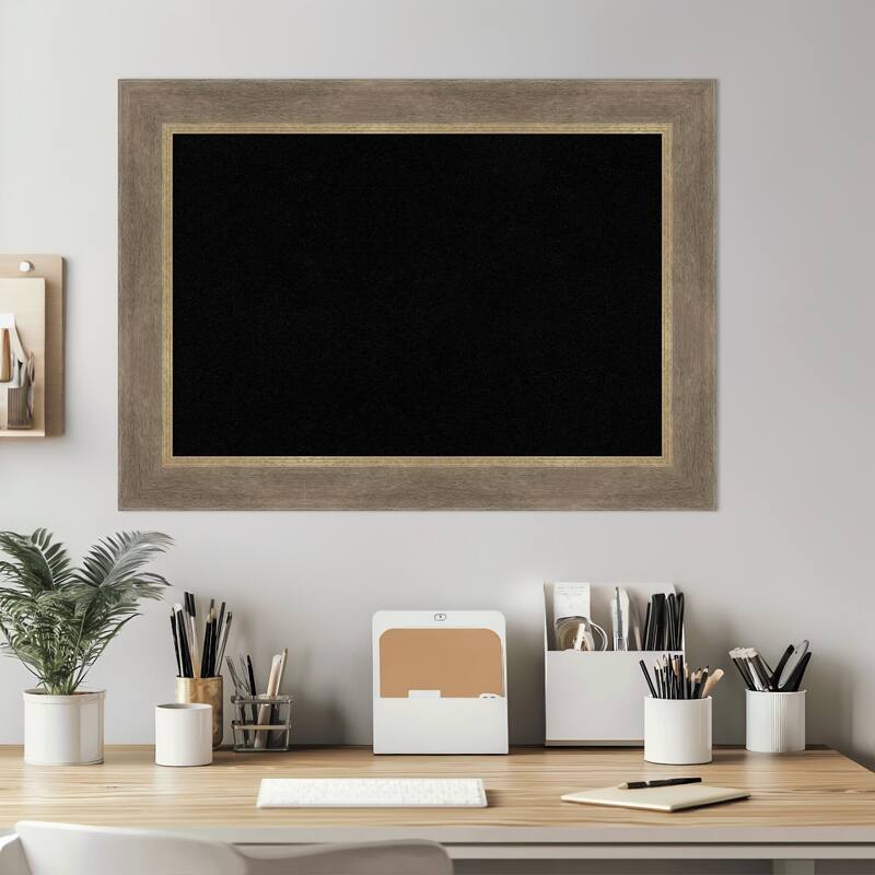 Driftwood Tan Wood Framed Cork Board - Bulletin Board, Organization Board, Pin Board