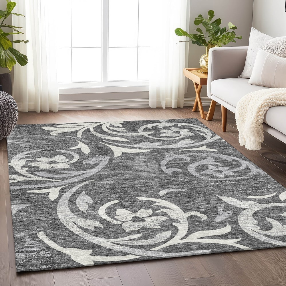 Premium Washable Super Soft Contempory Scroll Mayfield Rug