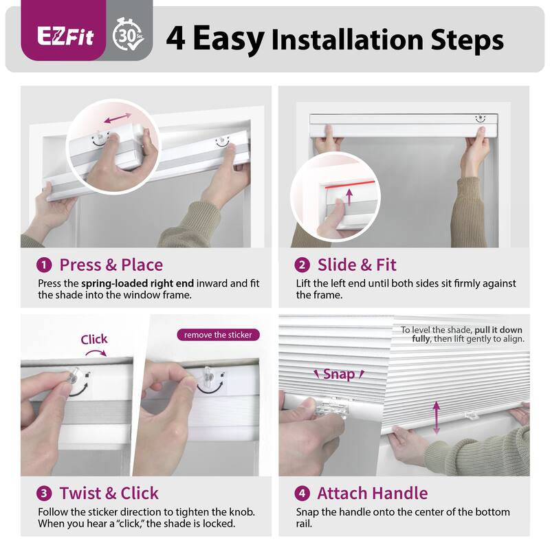 EZ Fit No Tool 1.5" BO Cellular Shade