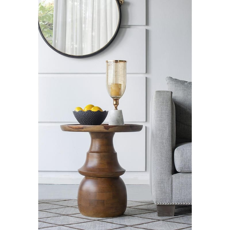16" Gold And White Glass And Marble Table Vase - 5.10