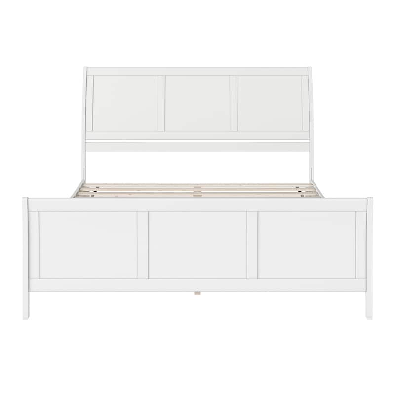 Valencia Solid Wood Low Profile Sleigh Platform Bed with Matching Footboard