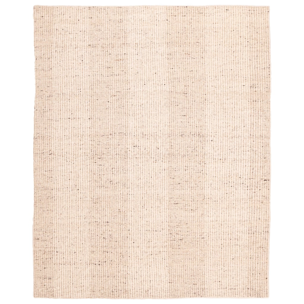ECARPETGALLERY Hand Woven Looma Cream Wool Rug - 7'11 x 9'11