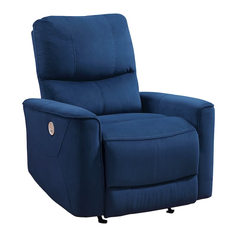 Ripon Velvet Power Rocker Reclining Chair - Navy