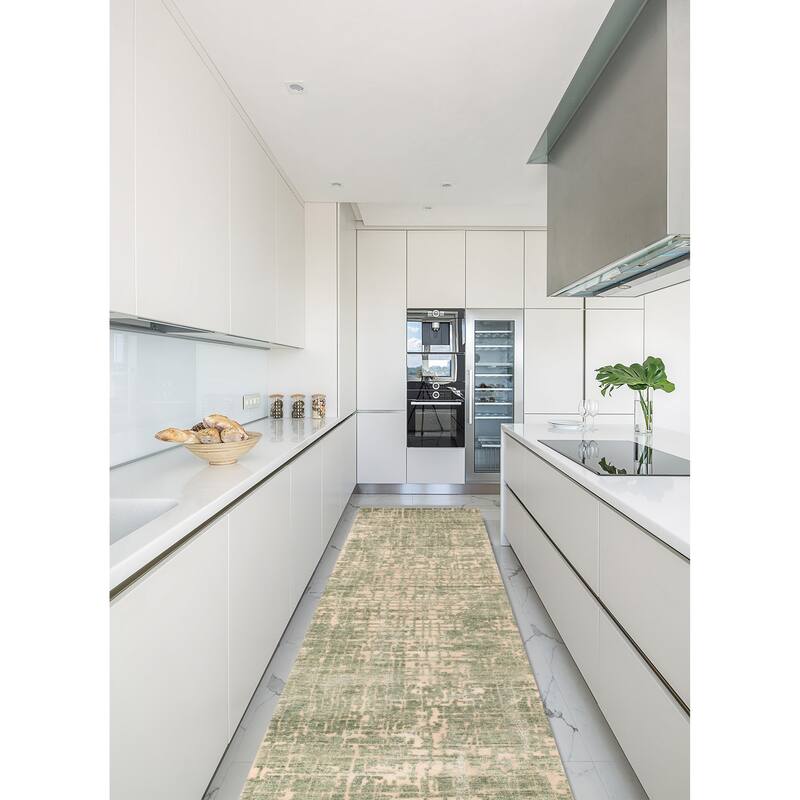 ECARPETGALLERY Hand-knotted Legacy Dark Green Silk, Wool Rug - 2'7 x 12'3