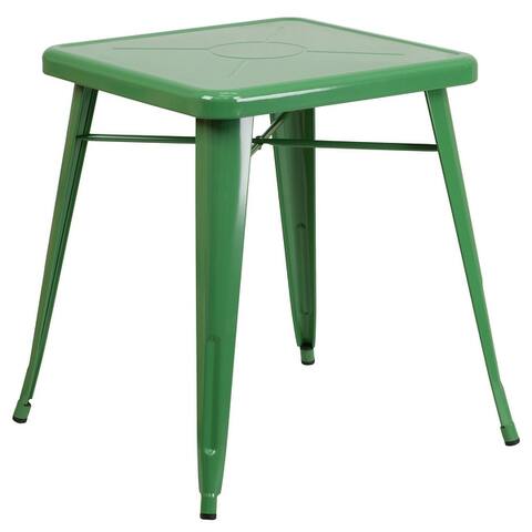 Steel Square Indoor/ Outdoor Table - 27.75"W x 27.75"D x 29"H