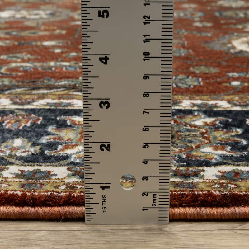 Style Haven Victoria Vintage Traditions Navy/ Rust Area Rug