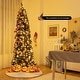 preview thumbnail 13 of 11, Gymax 6/7 FT Pre-lit Black Christmas Tree Artificial PVC Slim Pencil - See details