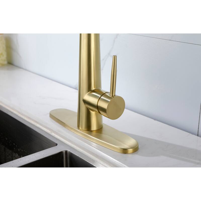 Gold Kitchen Sink Faucets with Pull Down Sprayer Single Hole Single Handle