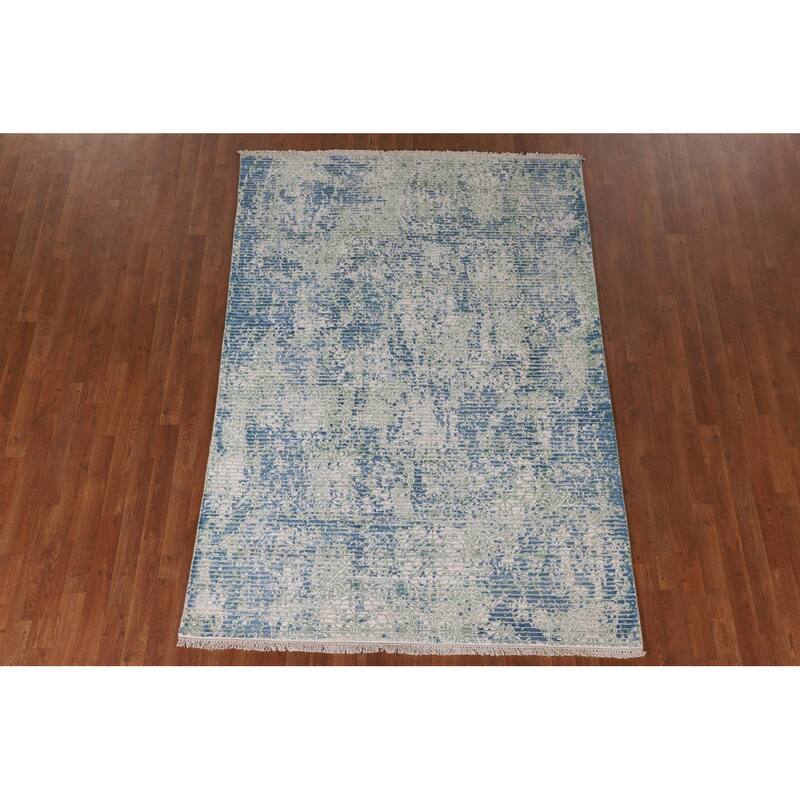 Abstract Area Rug Hand-Knotted Modern Wool Carpet - 5'5"x 7'10"