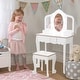 preview thumbnail 6 of 8, Kids' Vanity Set with 3 Mirrors and Light, Makeup Table and Stool White