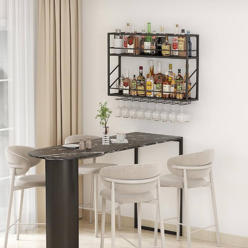 Wall Mounted Wine Rack - 39.3"W x 7.9"D x 25.6"H