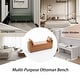 preview thumbnail 20 of 48, Storage Bench for Bedroom, 60" End of Bed Bench for King Size Bed Modern Upholstered Long Bench with Tufted Arm