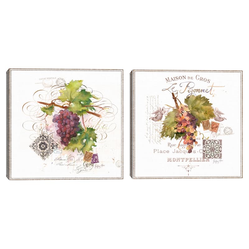 Wine Cellar Grapes by Geoff Allen S/2 by Geoff Allen Canvas Art Prints
