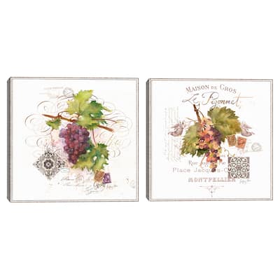 Wine Cellar Grapes by Geoff Allen S/2 by Geoff Allen Canvas Art Prints