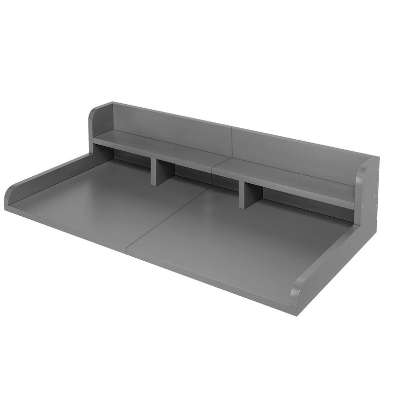 Washer Dryer Countertop, Laundry Wood Shelf Topper with Edge, 54" Width x 27.5" Depth Double Layer Organizer
