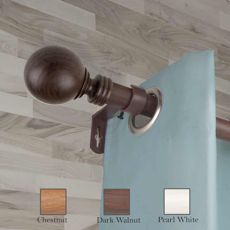 InStyleDesign Pellet 1 inch Faux Wood Curtain Rod