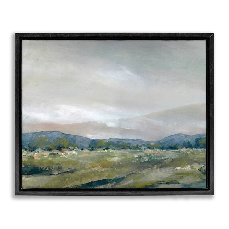 Stupell Foggy Morning Mountains Framed Floater Canvas Wall Art Design By Carol Robinson - 21 x 17 - Black