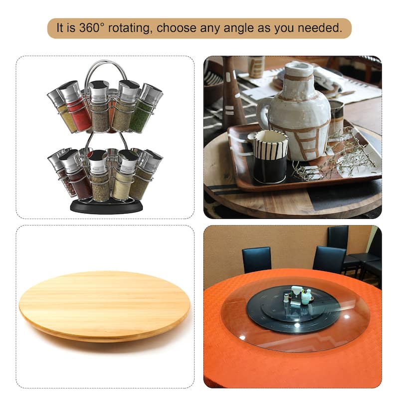 9inch Metal Lazy Susan Turntable Rotating Swivel round Shape Silver Tone 1Pcs - Silver Tone