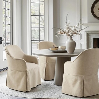 Madison Park Salma Skirted Dining Arm Chair with Casters - 25