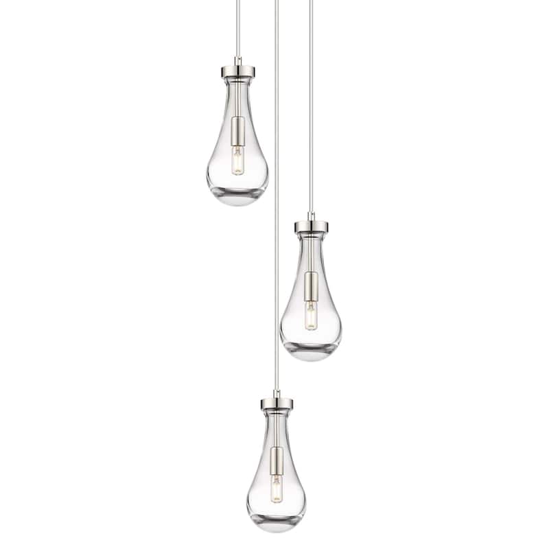 Innovations Lighting 113-451-1P-12-13 Owego Pendant Owego 3 Light 13" - Polished Nickel / Clear