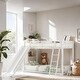 preview thumbnail 2 of 16, Kid's Friendly Style Twin over Twin Bunk Bed with Slide, Ladder and Guardrail