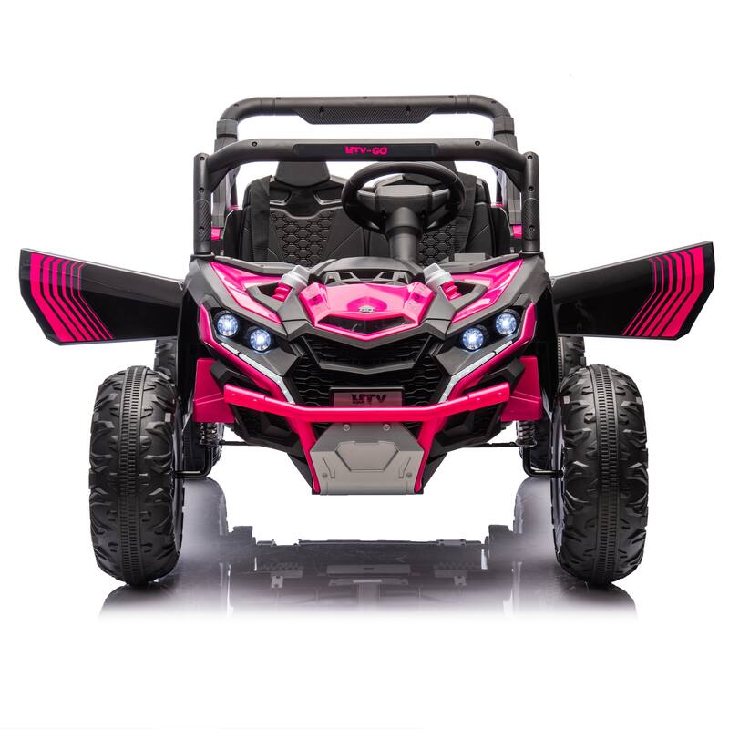 24V 2-Seater Kids Ride On UTV W/Parents Remote Control,4-Wheel Suspension,Slow Start,Large wheel,Anti-collision bar,LED