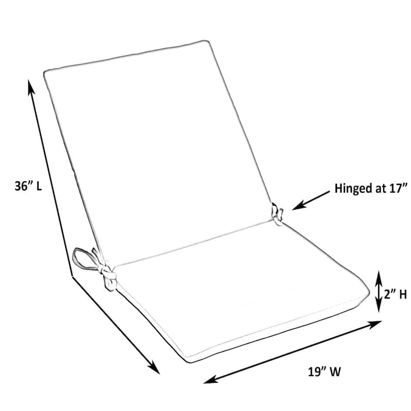 Casual Cushion Solid 1-Piece Outdoor Iron Dining Seat/Back Chair Pad, 19"W x 36"L, Red - 19"W x 36"L
