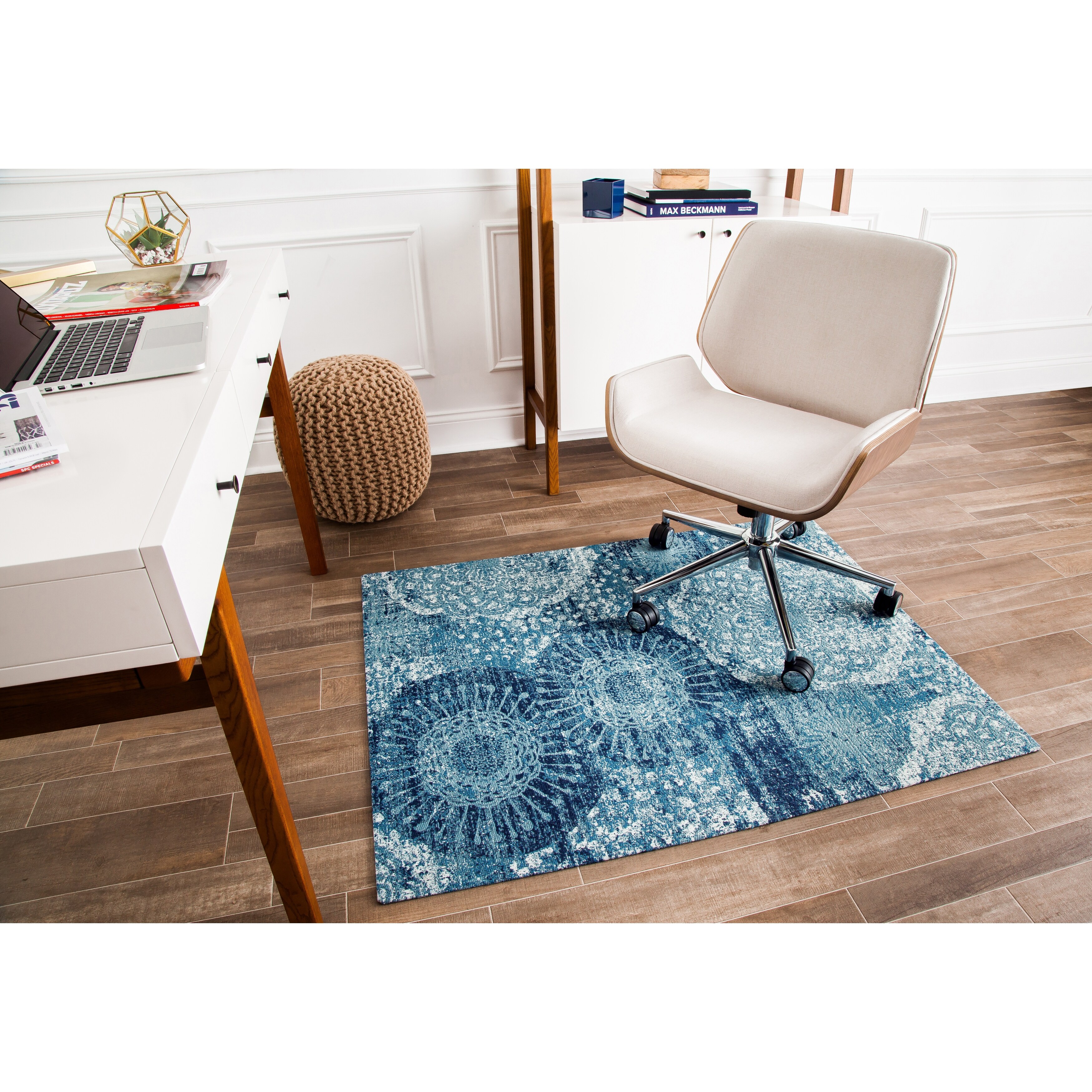 Abstract Blue 1/2 Thick For All Surfaces Anji Mountain Chair Mat Rugd Collection Gray Bilbao Orange 