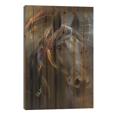 Raven Print On Wood by Trudi Simmonds - Multi-Color