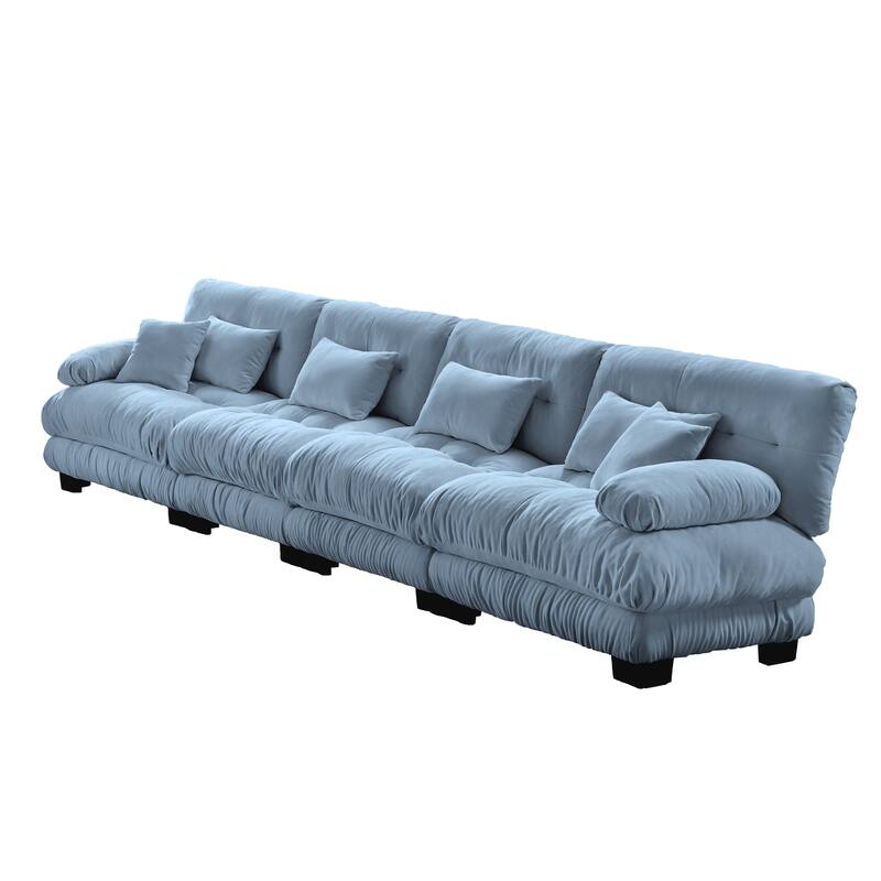 173.2" Chenille with Bolster Armrests, High-Resilience Sponge Cushions