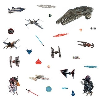 White & Grey & Black Star Wars Episode Ix Galactic Ships Wall Decals by RoomMates