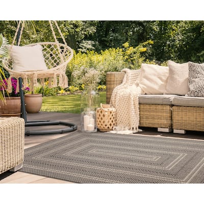 Liora Manne Monaco Multi Border Indoor/Outdoor Area Rug