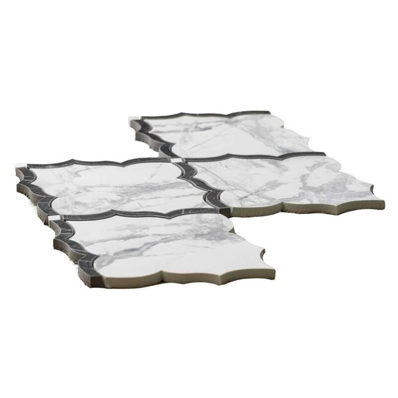 Stately Hudson 9.5x15 Porcelain Arabesque Mosaic Tile - Floor, Wall, Backsplash