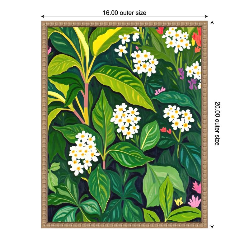 Beneath The Jungle Canopy by Uma Gokhale Framed Canvas Wall Art Print - 16 x 20 in